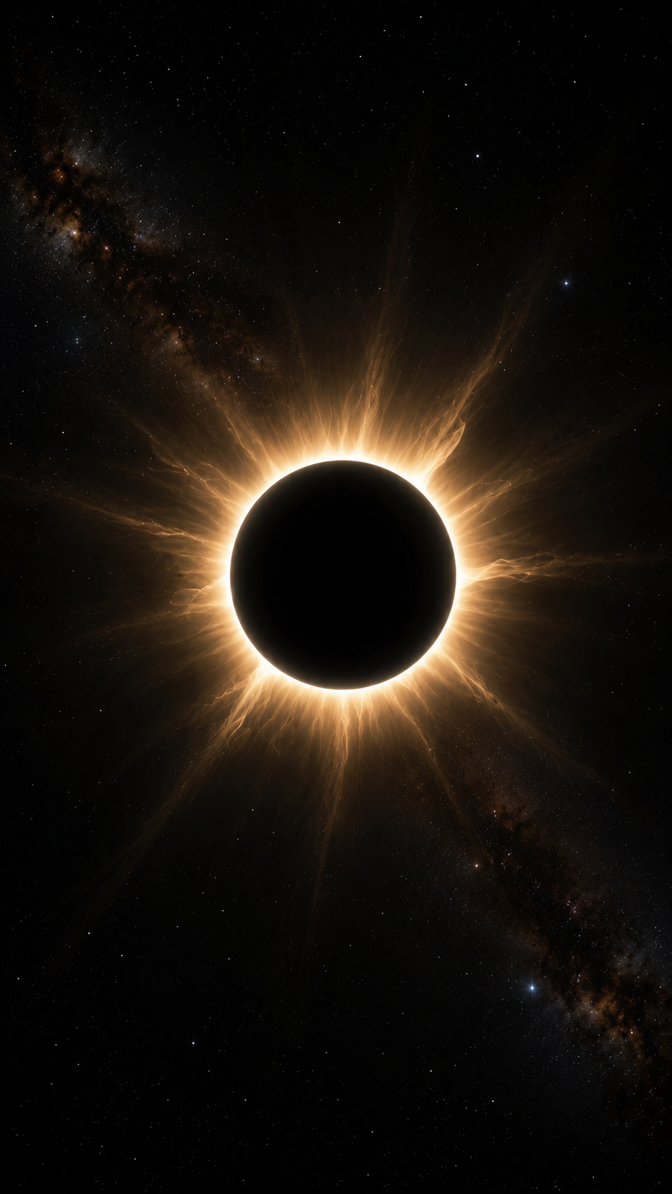 Total solar eclipse against a starfield, Eclipse Fund visual identity